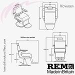 Voyager fauteuil barbier (Dimensions) REM