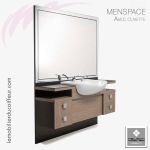 Coiffeuse Barbier | Menspace avec cuvette | NELSON Mobilier