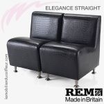 Fauteuil d&#39;Attente | ELEGANCE Droit noir x2 | REM