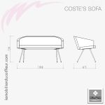 Banquette d'Attente | COSTE'S SOFA (Dimensions) | NELSON mobilier