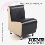 Fauteuil d&#39;Attente | ELEGANCE Droit noir et crème | REM