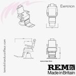 Emperor fauteuil barbier (Dimensions) REM