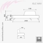 Banquette d'Attente | ISLE MAX (Dimensions) | NELSON mobilier